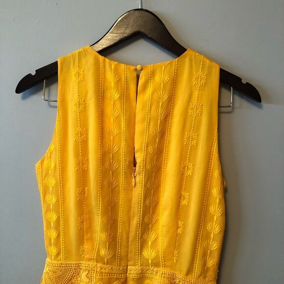 The Jetset Diaries NWT yellow folk embroidered dress - Picture 6 of 7